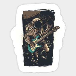 Astronaut with guitar Sticker